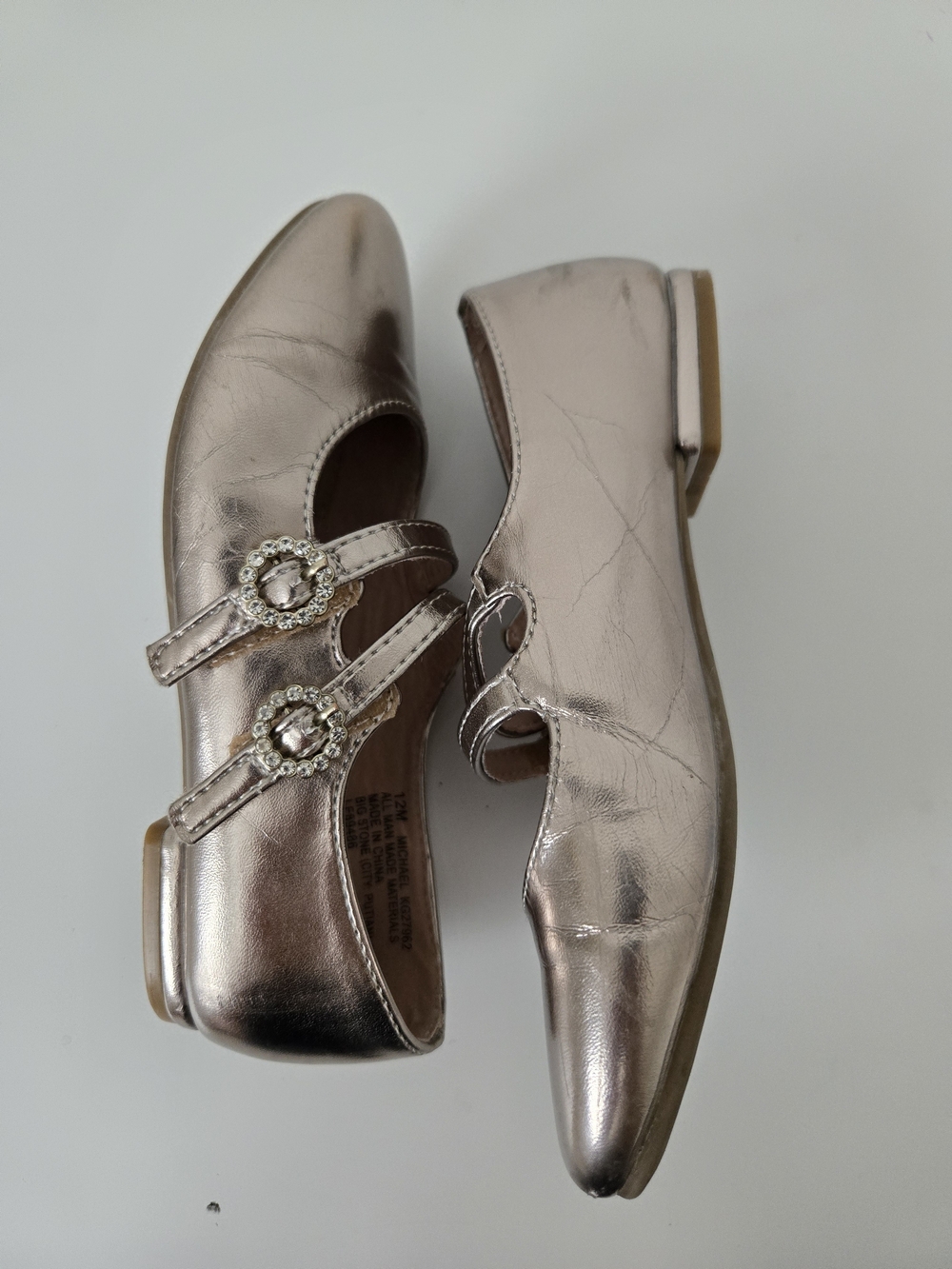 Little GIRLS DOUBLE  STRAP MARY JANE  IN ROSE GOLD SIZE 12